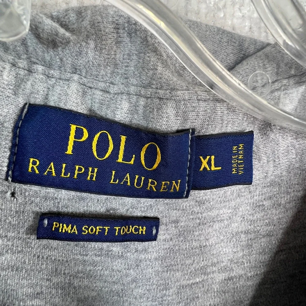 Polo Ralph Lauren Mens XL Pima Soft Touch Polo‎ Shirt Heather Gray Short Sleeve
